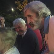 Správce divadla Luboš Sviták, Petr Vacek a Libor Hruška s manželkou